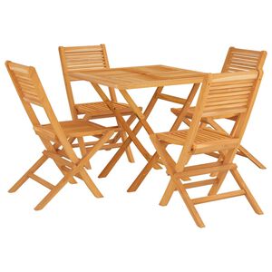vidaXL 5 Piece Garden Dining Set Solid Wood Teak