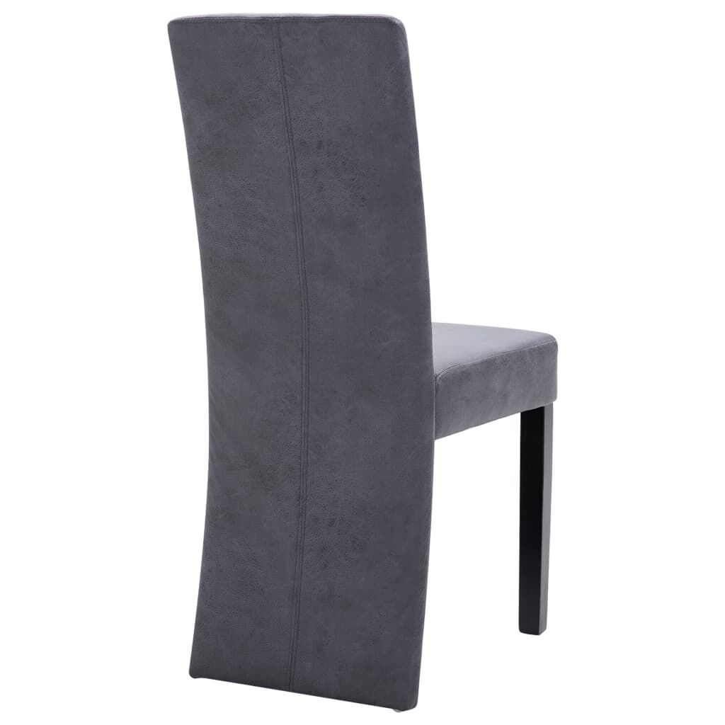 vidaXL Dining Chairs 4 pcs grey Faux Suede Leather
