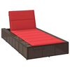 vidaXL Sunbed with Floating Cushion Brown Poly Rattan