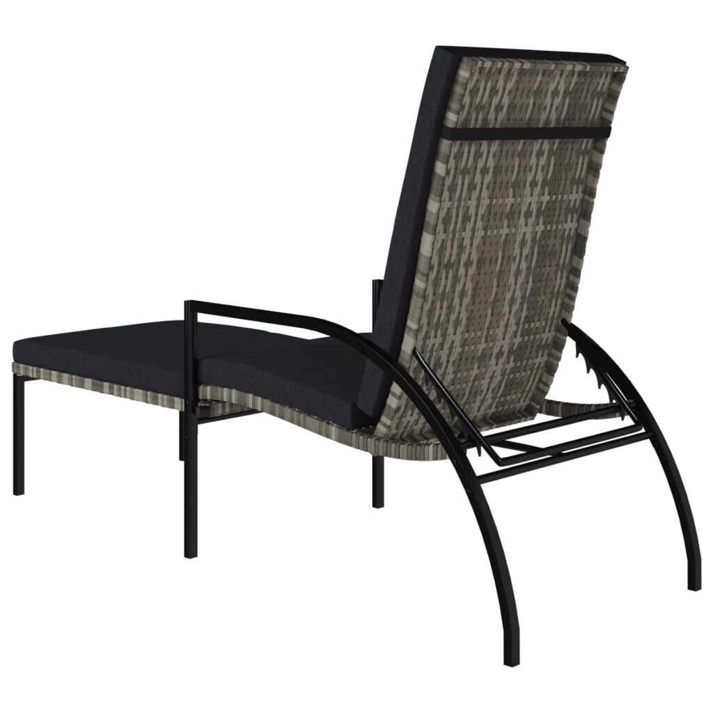 vidaXL Sun Loungers 2 pcs with Footrest PE Rattan Grey