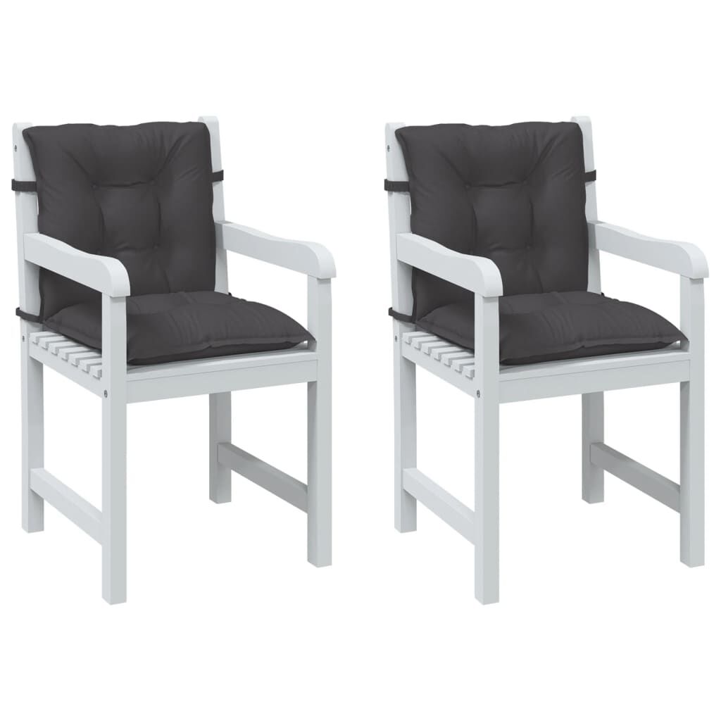 vidaXL Lowback Chair Cushions 2 pcs Melange Anthracite 100x50x7 cm Fabric