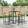 vidaXL 5 Piece Garden Bar Set Black Poly Rattan& Solid Wood Acacia