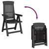 vidaXL Garden Reclining Chairs 2 pcs Anthracite PP