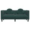 vidaXL Sofa with Cushions 2-Seater Dark Green Velvet
