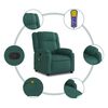 vidaXL Massage Recliner Chair Dark Green Fabric