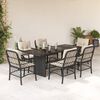 vidaXL 9 Piece Garden Dining Set with Cushions Grey Poly Rattan