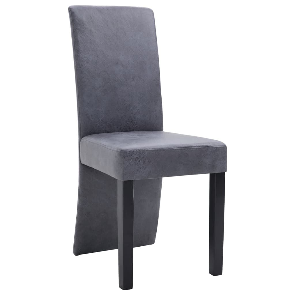 vidaXL Dining Chairs 4 pcs grey Faux Suede Leather