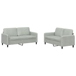 vidaXL 2 Piece Sofa Set Light Grey Velvet
