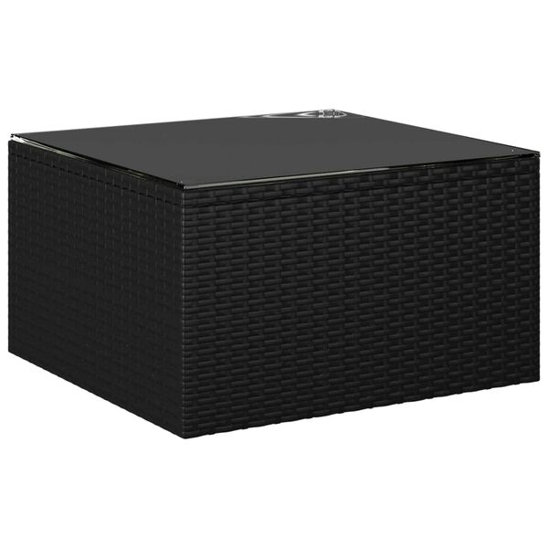 vidaXL 7 Piece Garden Lounge Set with Cushions Poly Rattan Black