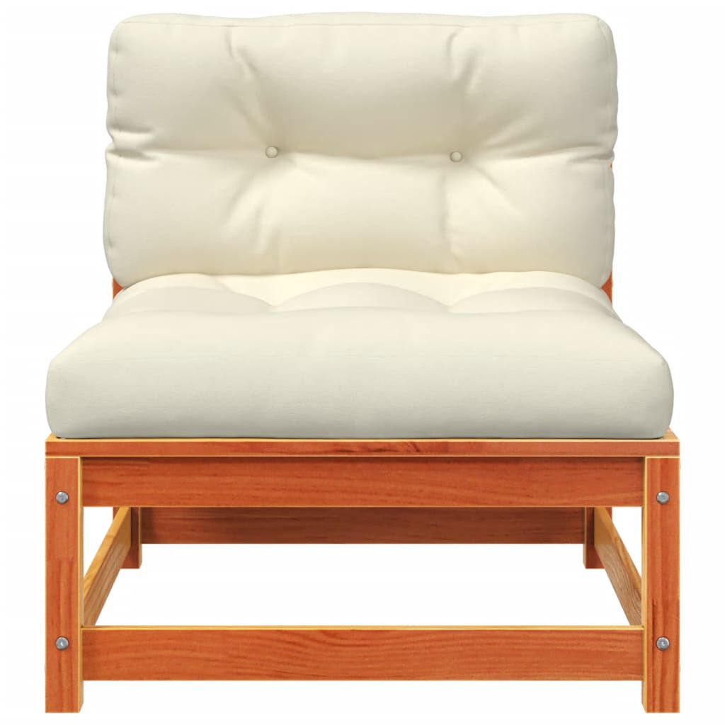 vidaXL Garden Sofa Armless with Cushions and Footstool