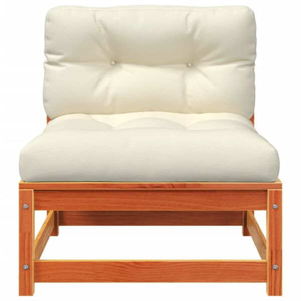 vidaXL Garden Sofa Armless with Cushions and Footstool