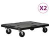 vidaXL Transport Trolleys 2 pcs Black 58x38x12 cm Polypropylene