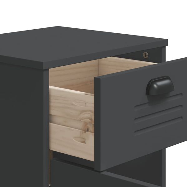 vidaXL Bedside Cabinet VIKEN Anthracite Grey Engineered Wood