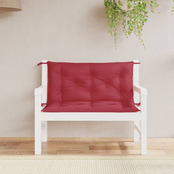 vidaXL Garden Bench Cushions 2pcs Wine Red 100x50x7 cm Oxford Fabric