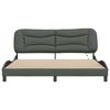 vidaXL Bed Frame with LED without Mattress "Hvar" Dark Grey 183x213 cm Fabric