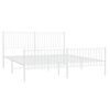 vidaXL Metal Bed Frame without Mattress with Footboard White 193x203cm