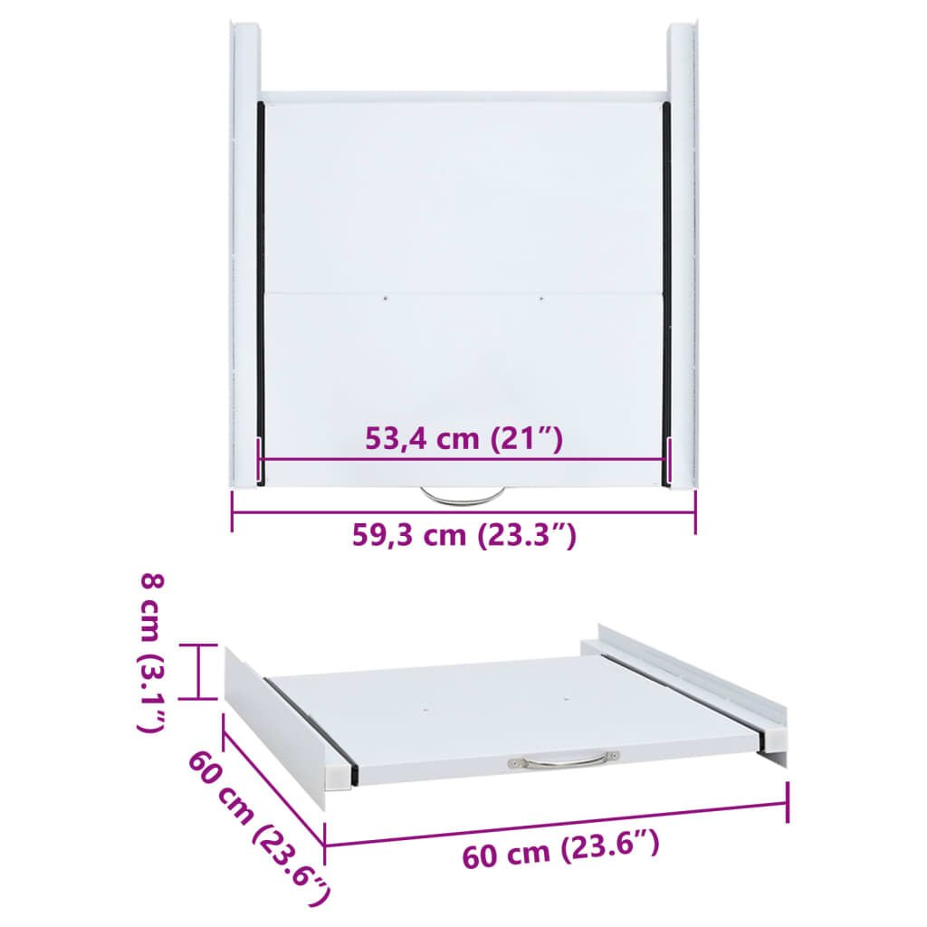 vidaXL Washing Machine Stacking Kit with Pull-Out Shelf