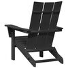 vidaXL Folding Adirondack Chair Black 80.5 x 74.5 x 92 cm HDPE