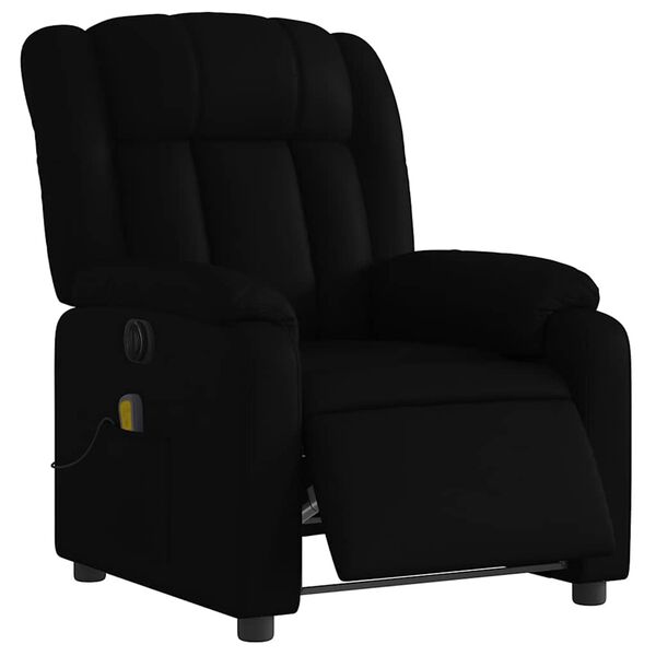 vidaXL Electric Massage Recliner Chair Black Faux Leather