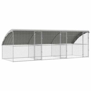 vidaXL Chicken Cage Silver 600 x 200 x 198.5 cm Galvanised Steel