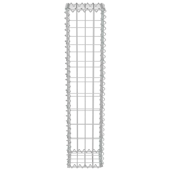vidaXL Gabion Wall with Covers Galvanised Steel 20x20x100 cm
