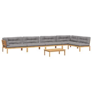 vidaXL 6 Piece Garden Pallet Sofa Set with Cushions Solid Wood Acacia