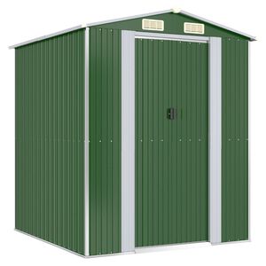 vidaXL Garden Shed Green 192x191x223 cm Galvanised Steel