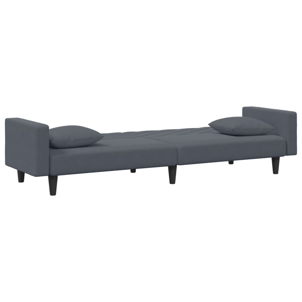 vidaXL 2 Piece Sofa Set with Pillows Dark Grey Velvet