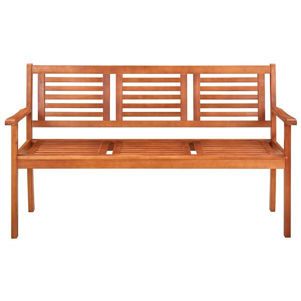 vidaXL 3-Seater Garden Bench with Cushion 150 cm Solid Eucalyptus Wood