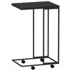 vidaXL Side Table with Wheels Black 40x30x63.5 cm Engineered Wood