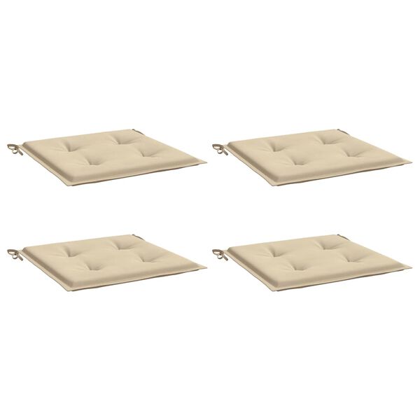 vidaXL Garden Chair Cushions 4 pcs Beige 50x50x4 cm Oxford Fabric
