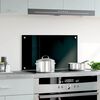 vidaXL Kitchen Backsplash Black 70 x 40 cm Tempered Glass