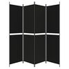 vidaXL 4-Panel Room Divider Black 200x200 cm Fabric