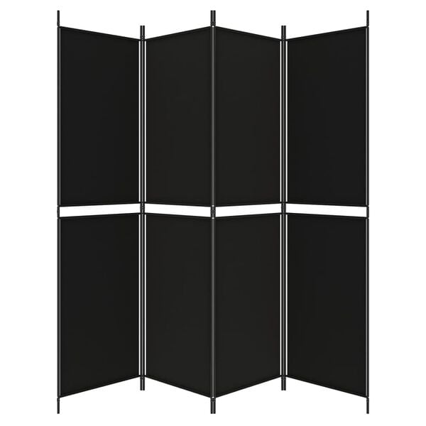 vidaXL 4-Panel Room Divider Black 200x200 cm Fabric