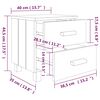 vidaXL Bedside Cabinet HAMAR Dark Grey 40x35x44.5 cm Solid Pinewood