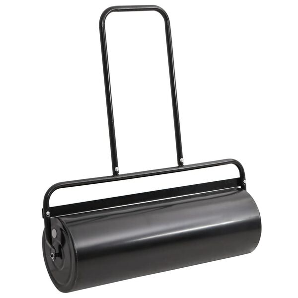 vidaXL Garden Lawn Roller with Aerator Clamps Black 63 L Iron and Steel