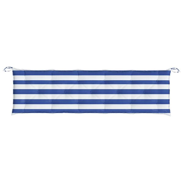 vidaXL Garden Bench Cushion Blue&White Stripe 180x50x7cm Oxford Fabric