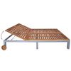 vidaXL 2-Person Sun Lounger with Cushion Solid Acacia Wood and Steel
