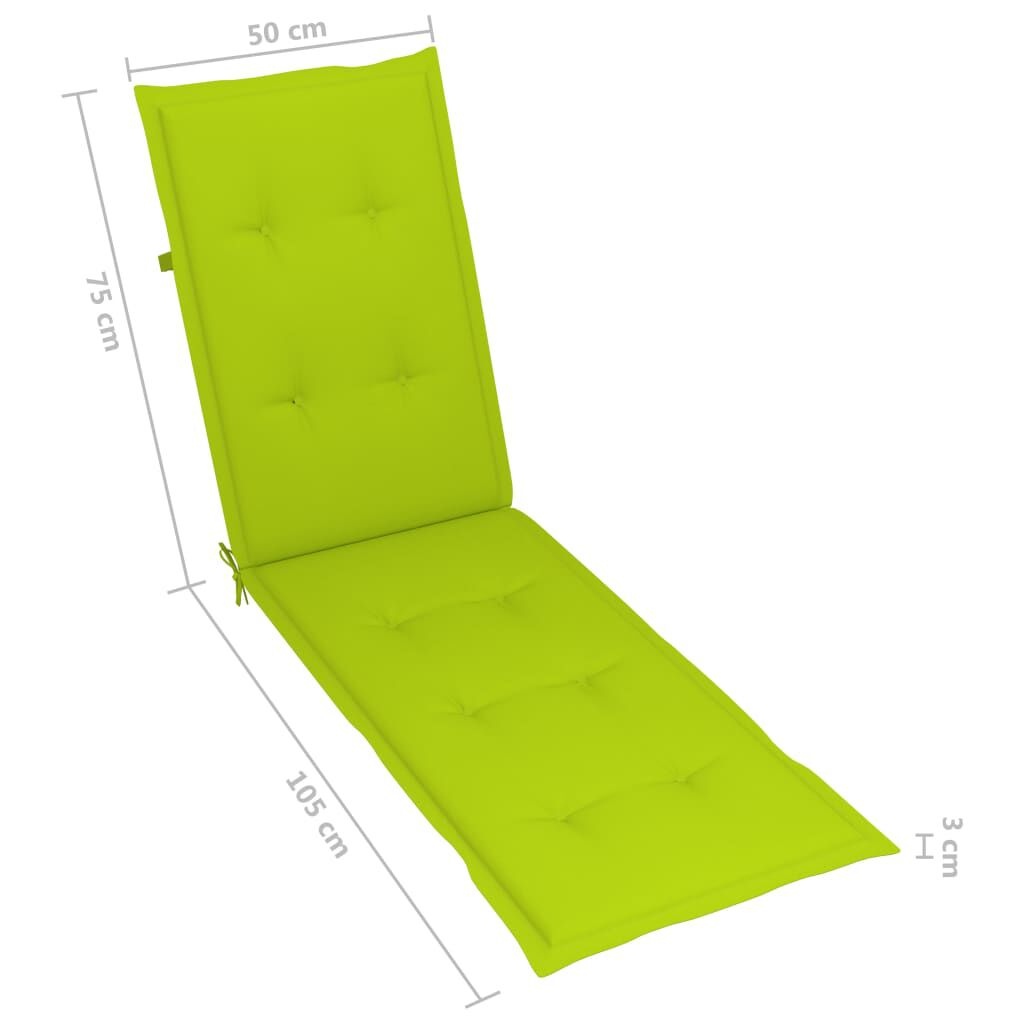 vidaXL Outdoor Deck Chair with Footrest and Cushion Solid Acacia Wood