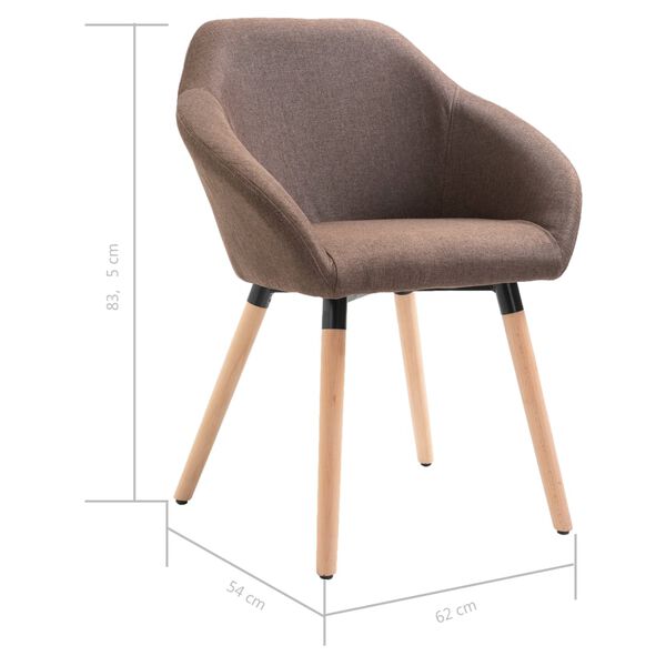 vidaXL Dining Chairs 4 pcs Brown Fabric