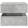 vidaXL Coffee Table with LED Lights Concrete Grey 50x50x40 cm