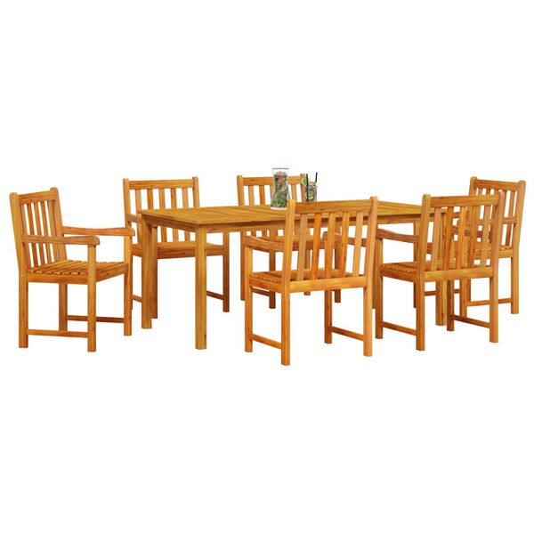 vidaXL Garden Dining Set 7 pcs Brown Solid acacia wood