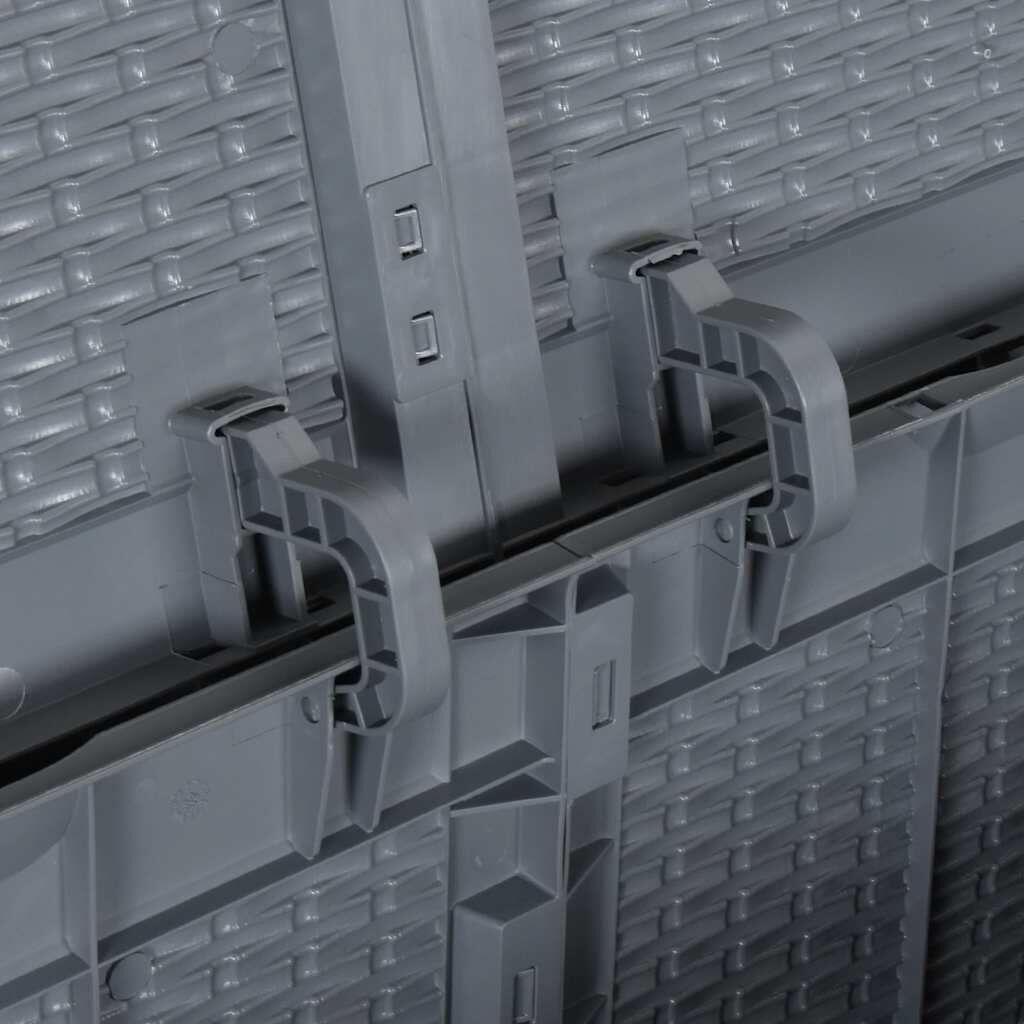 vidaXL Garden Storage Box Grey PP Rattan 180 L