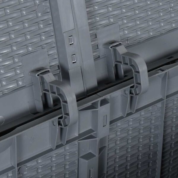 vidaXL Garden Storage Box Grey PP Rattan 180 L