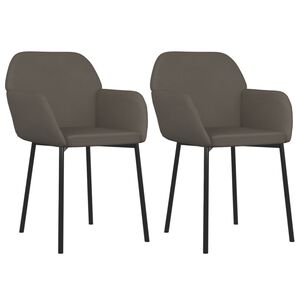vidaXL Dining Chairs 2 pcs Dark Grey Velvet