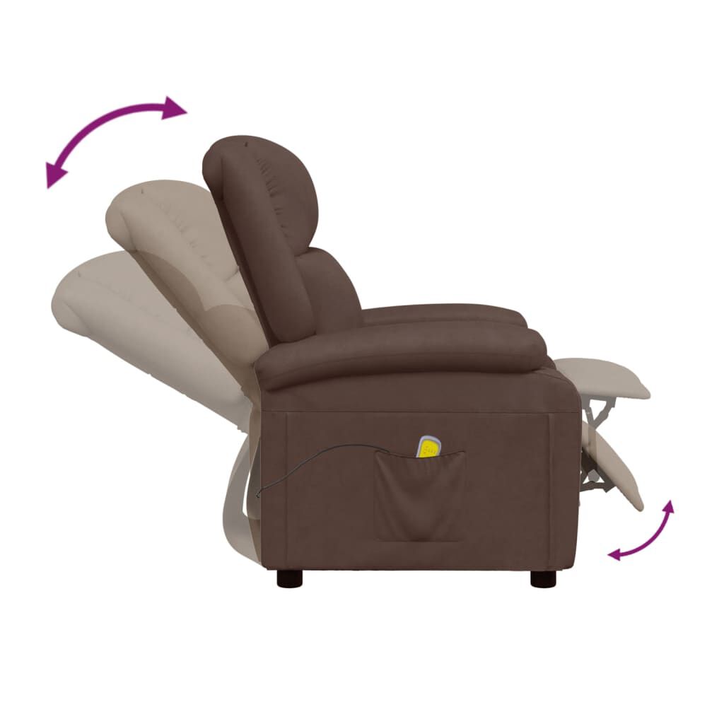 vidaXL Massage Chair Brown Faux Leather