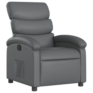 vidaXL Recliner Chair Grey Faux Leather
