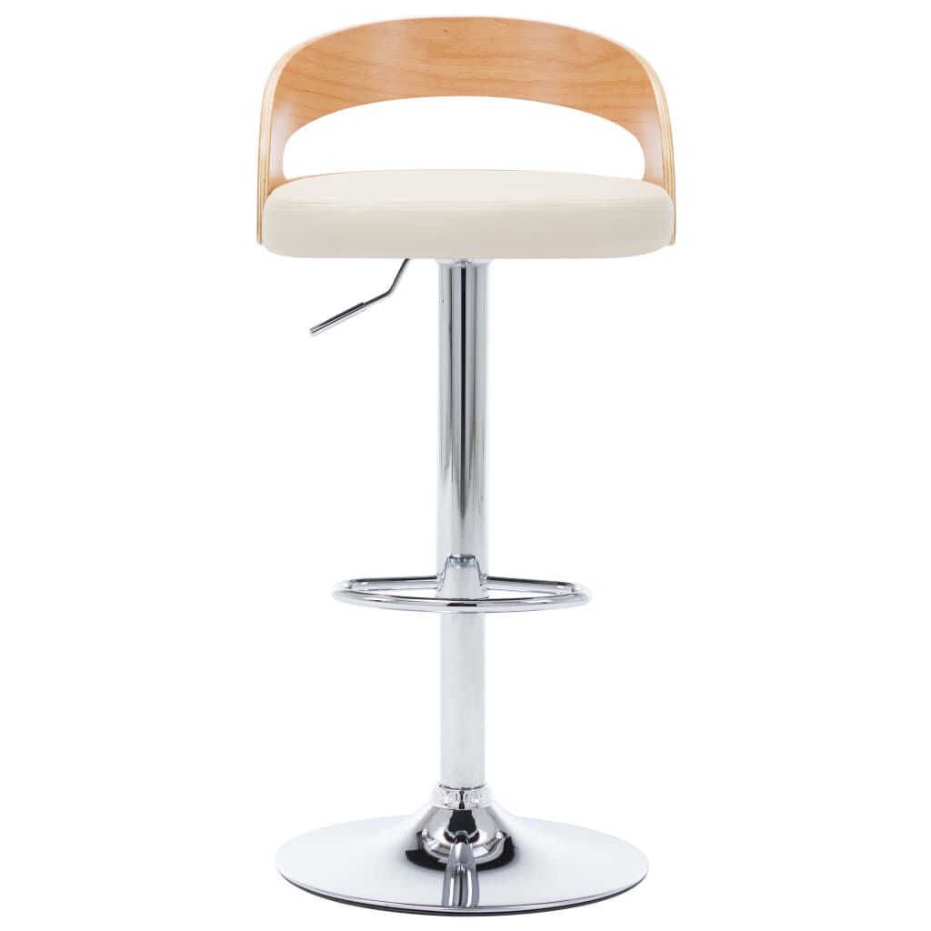 vidaXL Bar Stools 2 pcs Cream Faux Leather and Bentwood