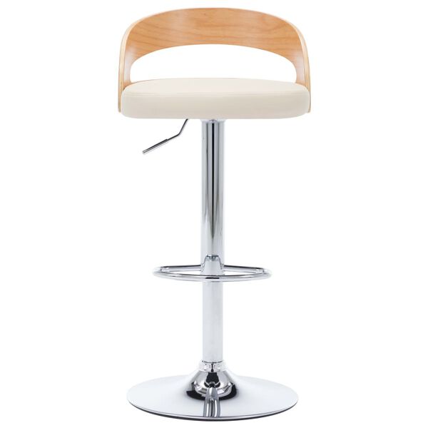 vidaXL Bar Stools 2 pcs Cream Faux Leather and Bentwood