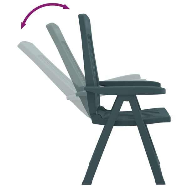 vidaXL Garden Reclining Chairs 2 pcs Green PP